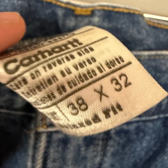 Carhartt Mens Relaxed Fit Straight Leg Denim Jeans Blue 38x32 Medium Wash - Picture 4 of 5